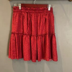 Allelly size medium red pull on skirt with stretchy waist great condition